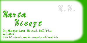 marta wieszt business card